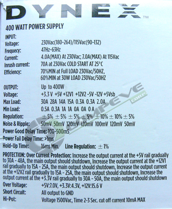 Dynex 400 Watt power supply