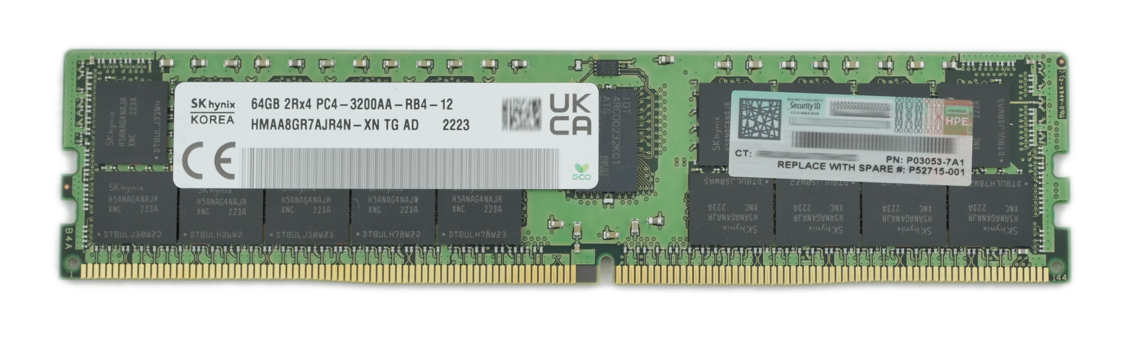 HP 64GB PC4-3200AA DDR4 Dimm 288pin Reg ECC P03053-7A1 P28217-B21