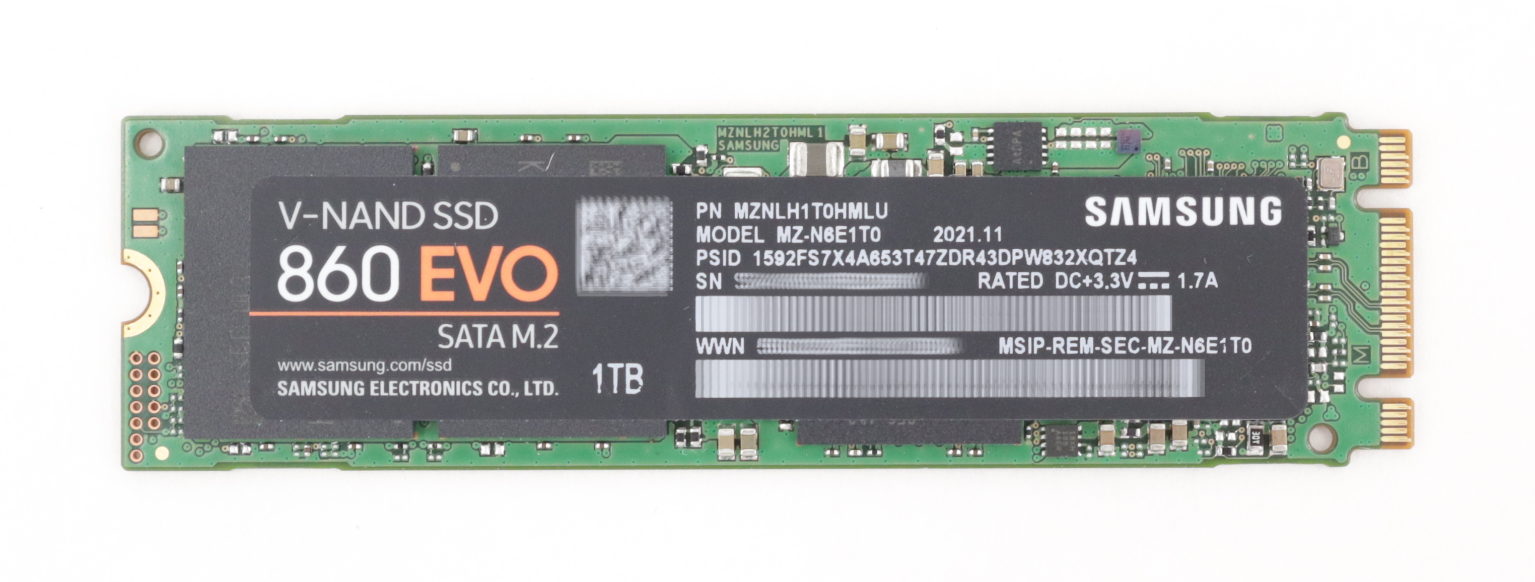 Samsung 1TB MZ-N6E1T0 V-Nand SSD 860 EVO SATA M.2 MZNLH1T0HMLU