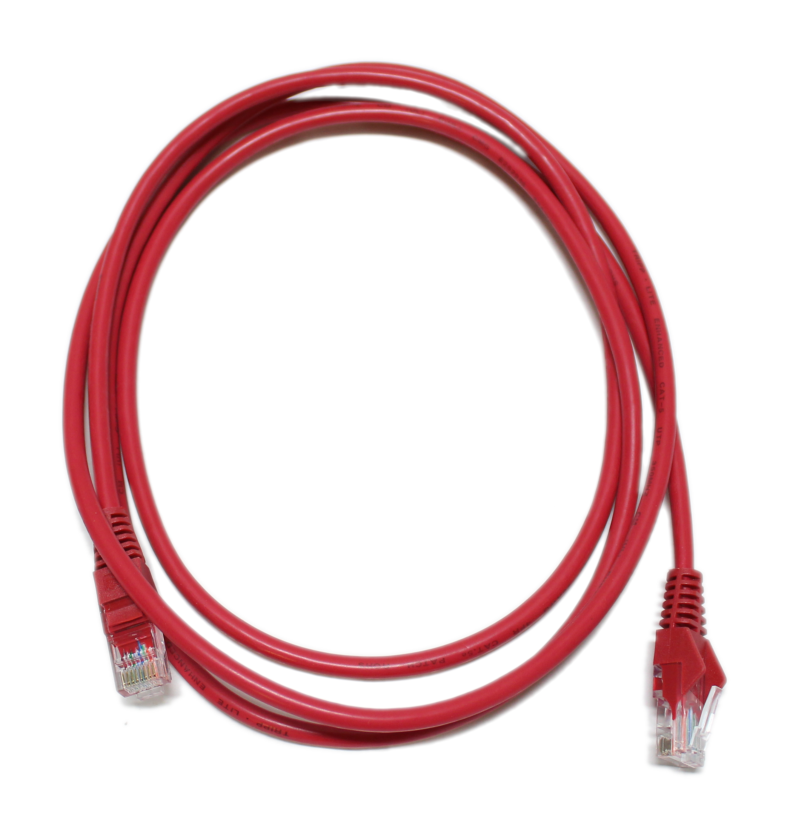 Tripp Lite Cat5e Snagless Molded UTP Patch Cable Red RJ45 M/M 6ft N001-006-RD