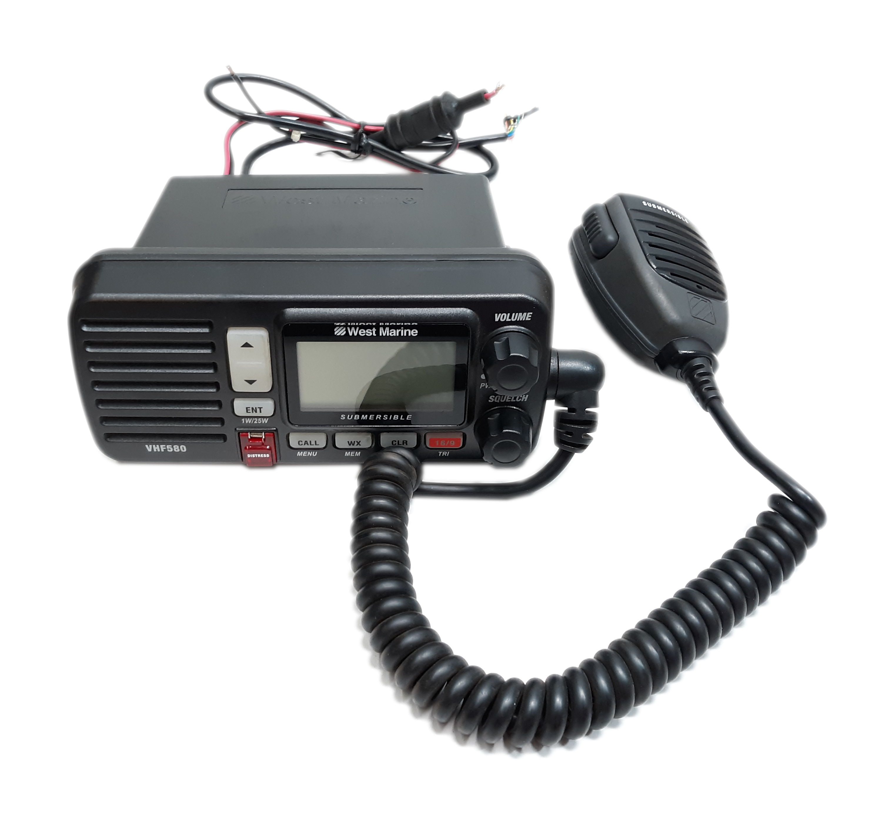 West Marine VHF580 Black Fixed Mount Radio Class D JIS8 13790845