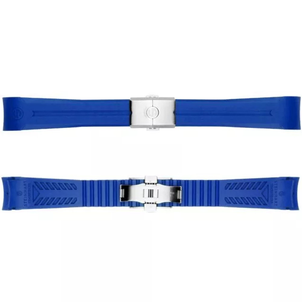 Steinhart Rubber Silicone Band Strap Blue 22mm Ocean 42 44 Clasp Steel 211-1339