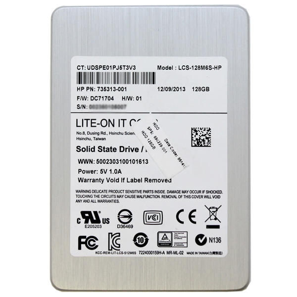 LiteOn 128GB 2.5" SATA SSD LCS-128M6S-HP 735313-001 690229-001