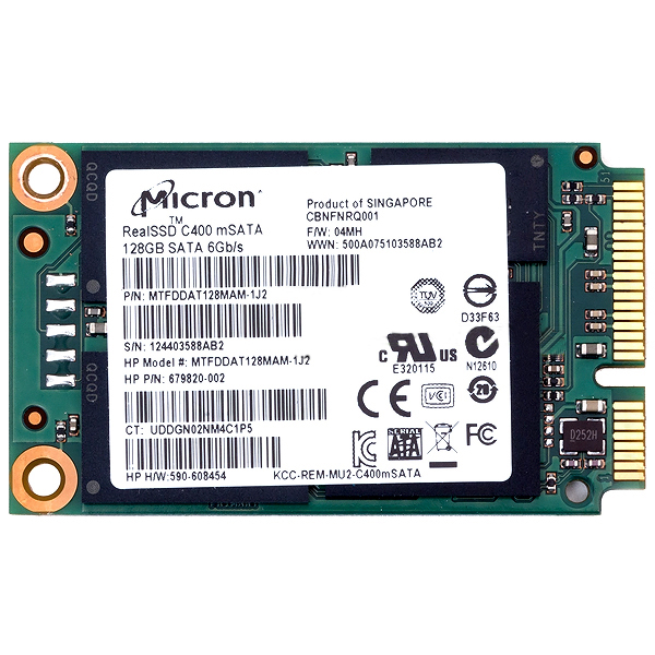 Micron mSATA NAND Flash SSD Drive MTFDDAT128MAM-1J2 679820-001
