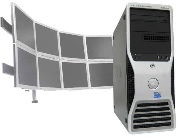 Dell Precision T3500 Xeon 2.26Ghz 8GB 8 Multi-Monitor Computer