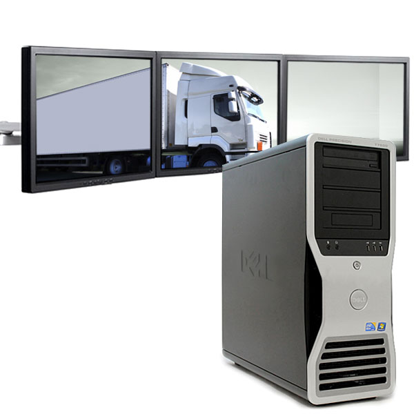 3 Monitor Dell Precision PC T7500 500GB for Logistics Dispatch