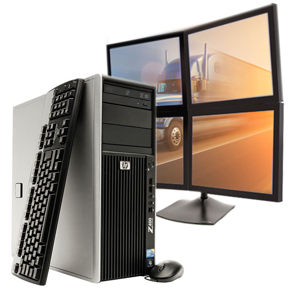 HP Z400 Workstation 2.53Ghz 4 Monitor Desktop for Logistics