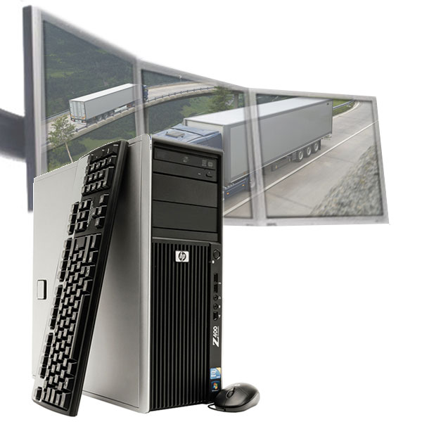 Multi-monitor HP Z400 PC Desktop for Logistics Dispatch