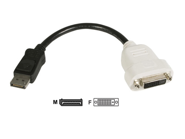 Dell 23NVR DisplayPort to DVI-D Video Card Adapter Cable - Click Image to Close