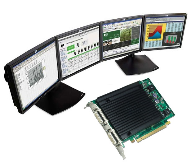 PNY nVidia Quadro NVS 440 VCQ440NVS-PCIEX16-PB Quad Video Card