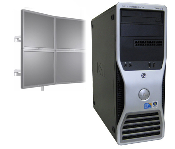 Dell Precision T5500 4 Monitor Support E5504 6GB 500GB HDD - Click Image to Close