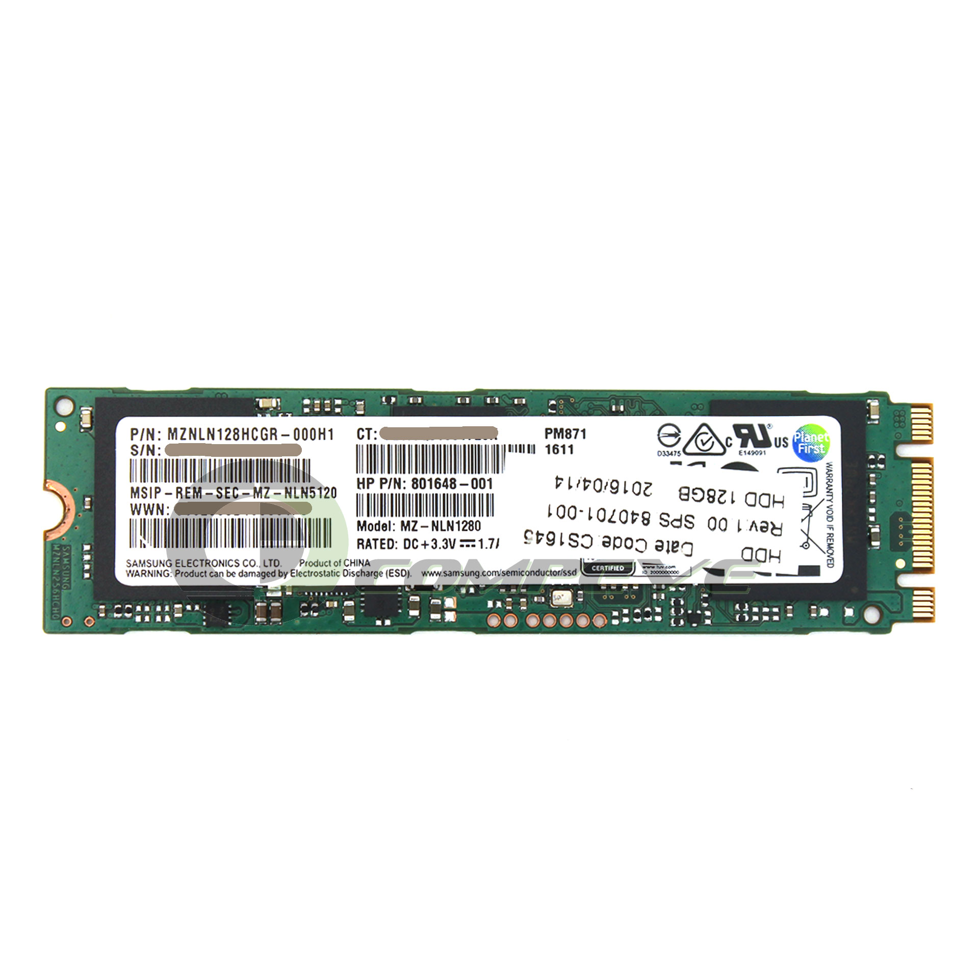 sanjyu37！メモリー16GB M.2SSD付き仕様！ HP Samsung 128GB PM871 MZ-NLN128 SATA M.2 SSD 801648-001