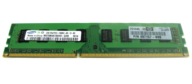 Samsung 2GB DDR3 PC3-10600 1333Mhz Unbuffered Memory 497157-B88