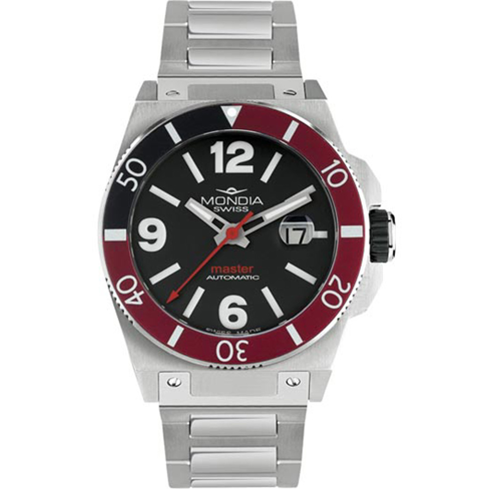 Mondia Swiss Master Automatic MS-200-SS-03BK-CM Watch Red Black - Click Image to Close