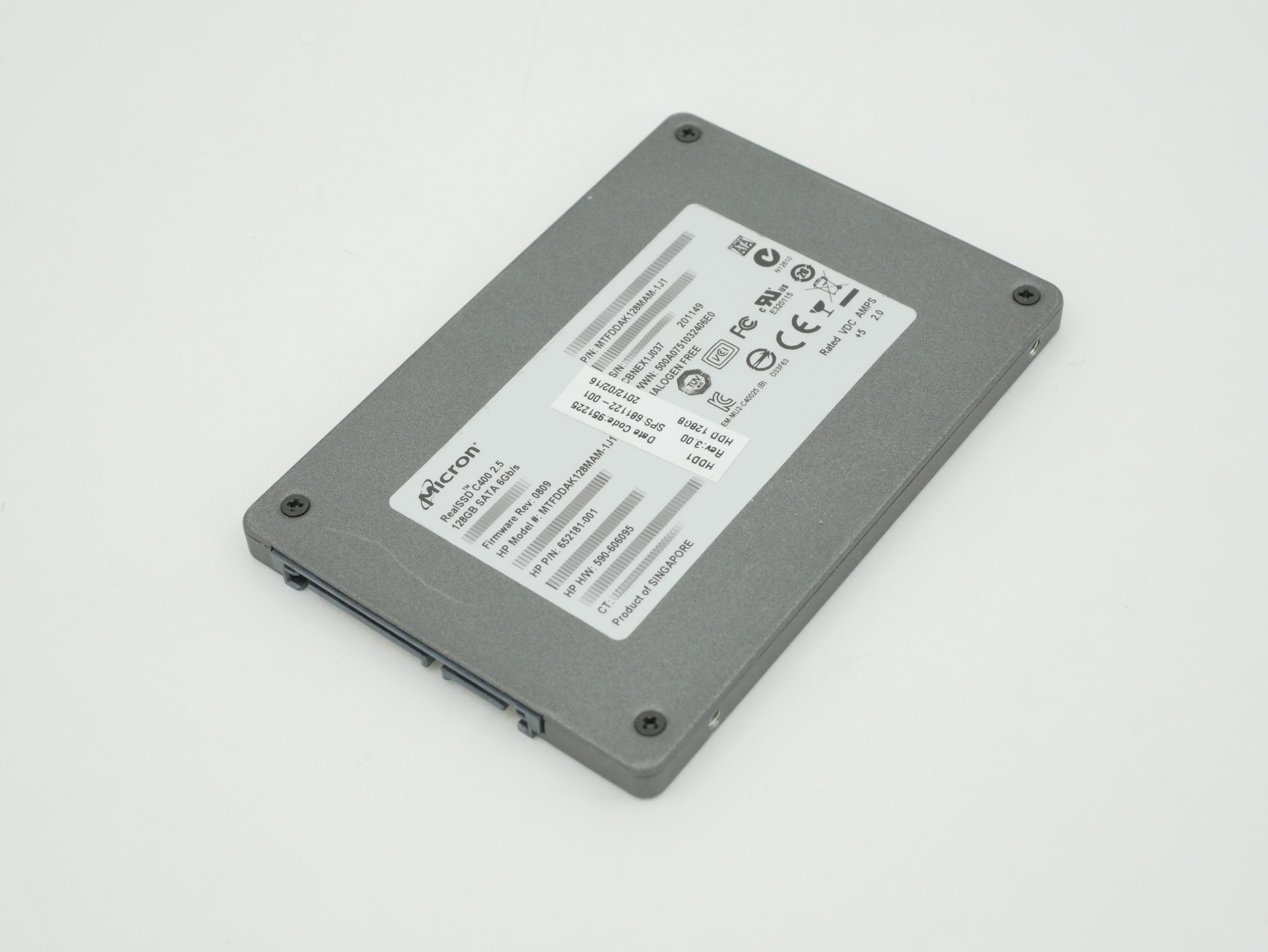 HP Micron RealSSD 2.5" C400 128GB SATA 652181-001 681122-001 MTFDDAK128MAM-1J1