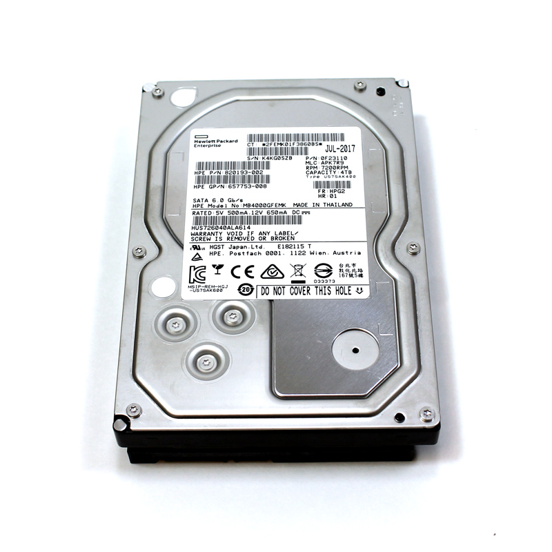 HP Hitachi 4TB MB4000GF HUS726040ALA614 7.2K RPM 6Gps 3.5" SATA - Click Image to Close