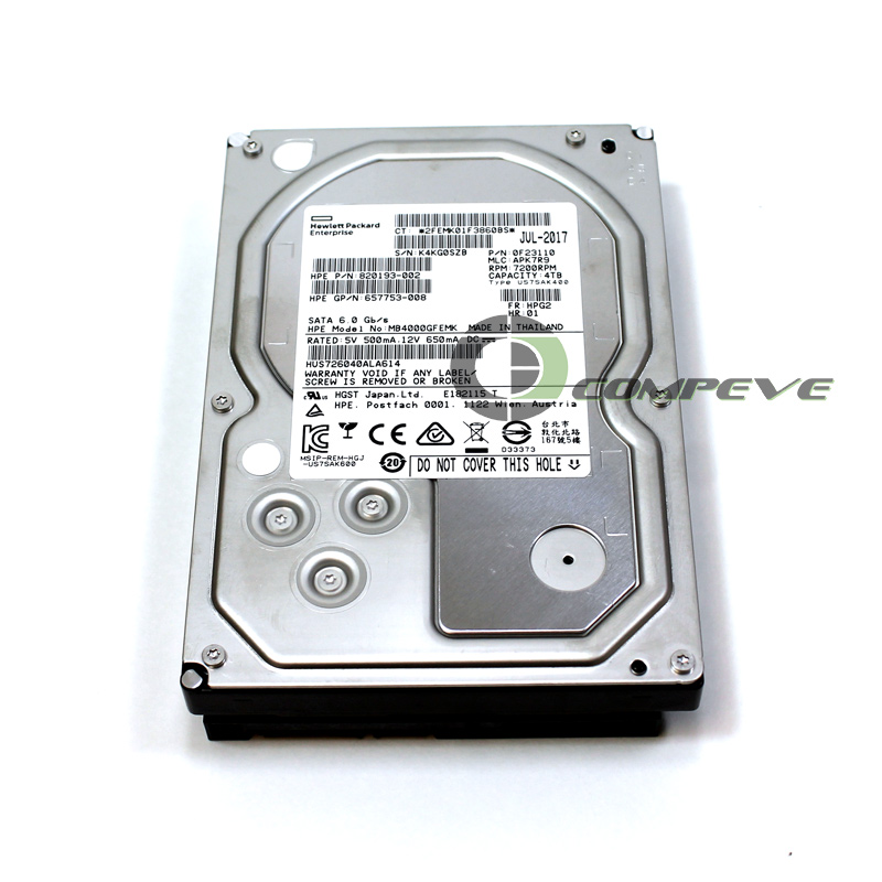 HP Hitachi 4TB MB4000GF HUS726040ALA614 7.2K RPM 6Gps 3.5" SATA - Click Image to Close