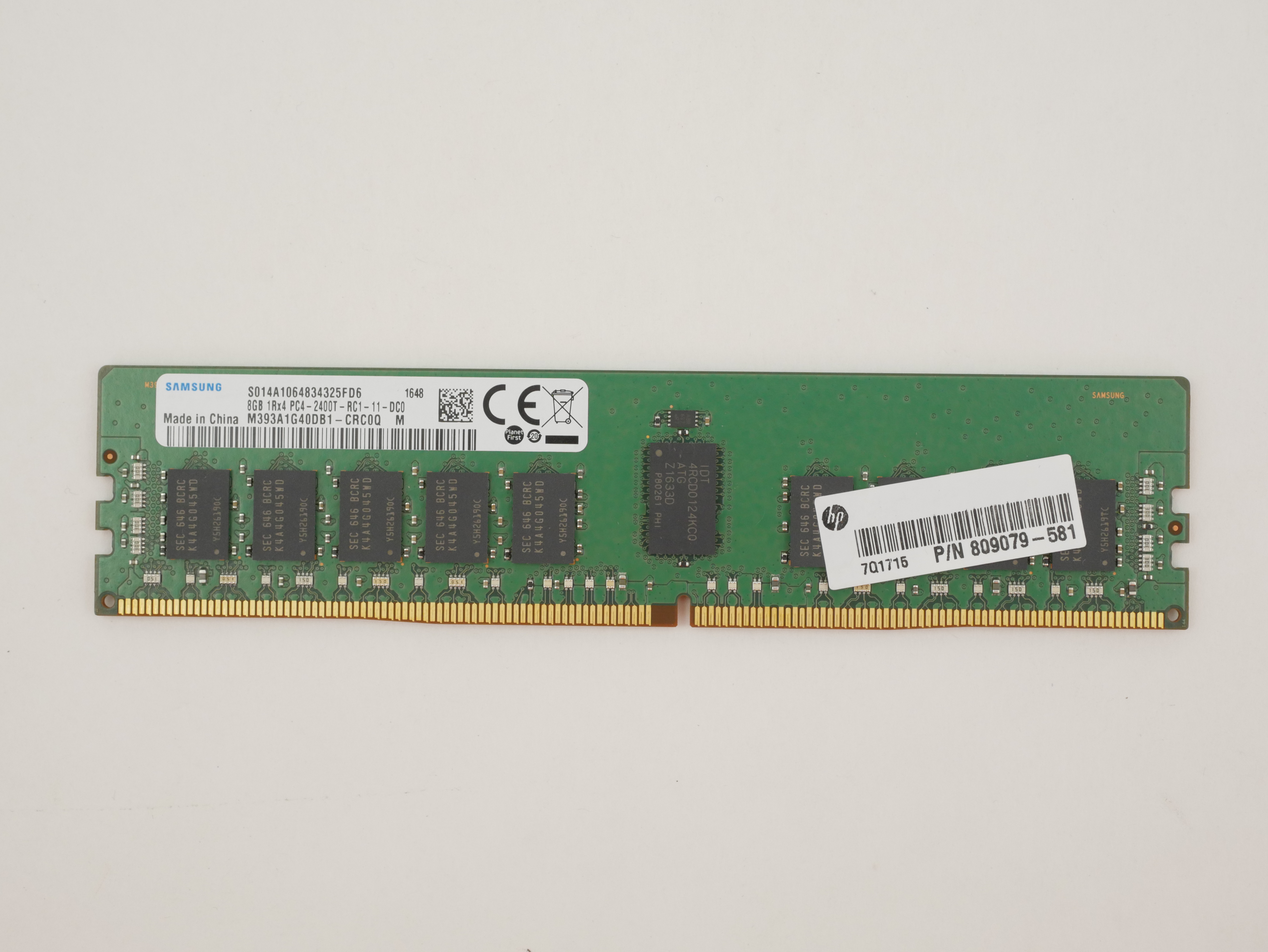 HP 8GB PC4-2400T DDR4 Reg ECC PC4-19200 M393A1G40DB1-CRC 809079-581