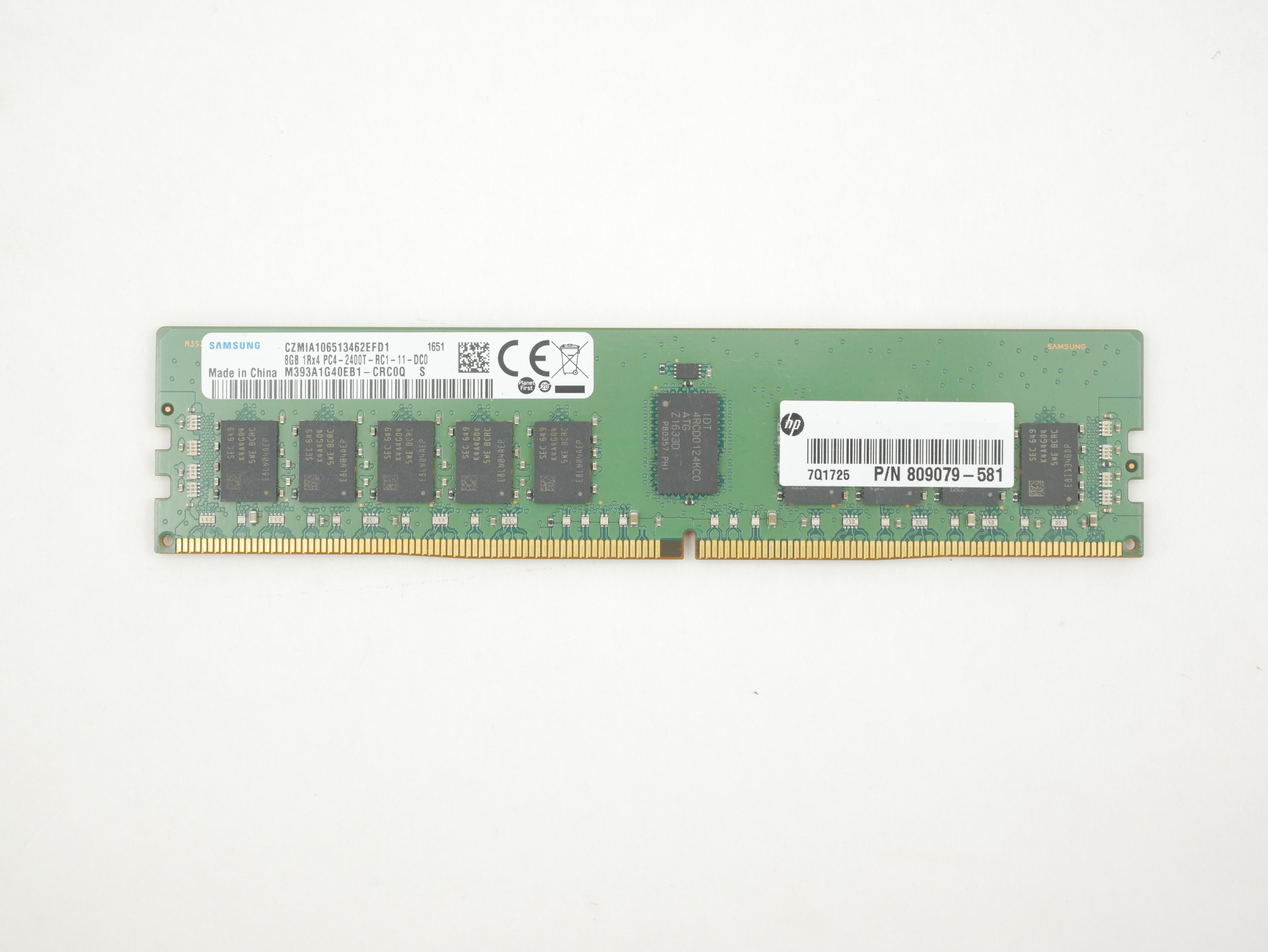 HP 8GB PC4-2400T DDR4 REG ECC PC4-19200 M393A1G40EB1-CRC 809079-581