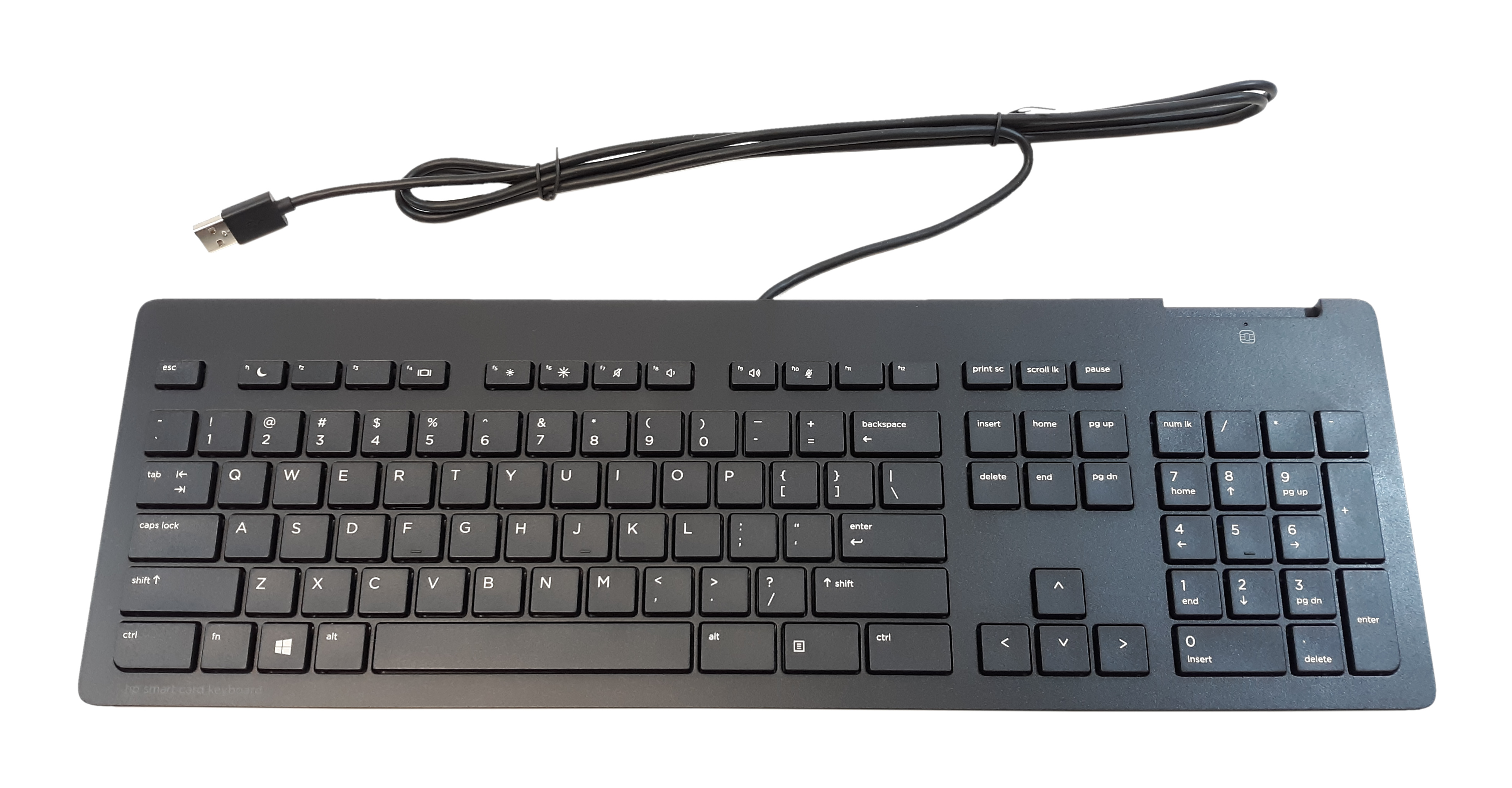 HP USB Slim Smartcard TPC-C001K CCID Keyboard Black 911502-001 911725-001