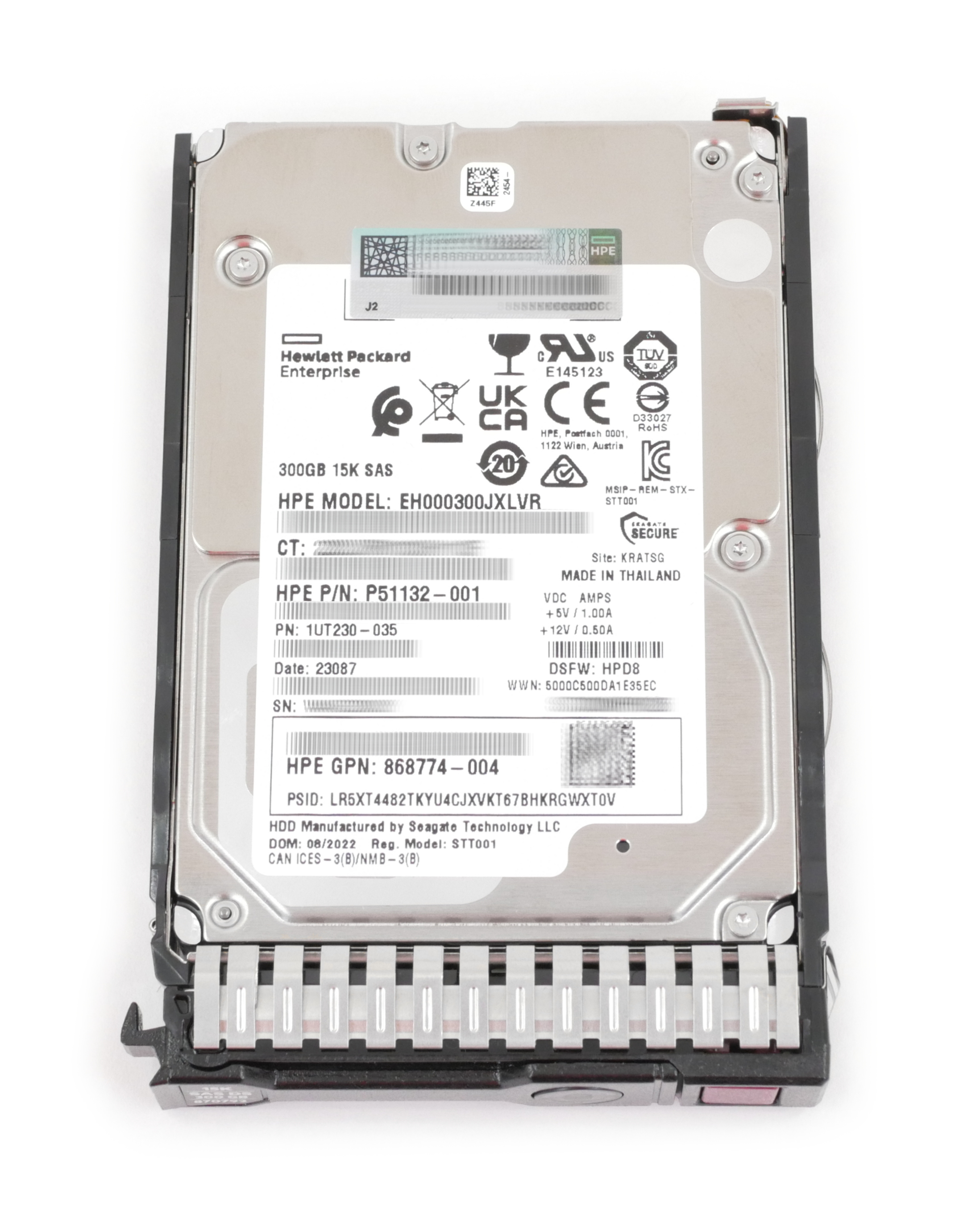 HPE 300GB EH000300JXLVR 15K RPM SAS 12Gb/s 2.5" P51132-001 870792-001 870753-B21