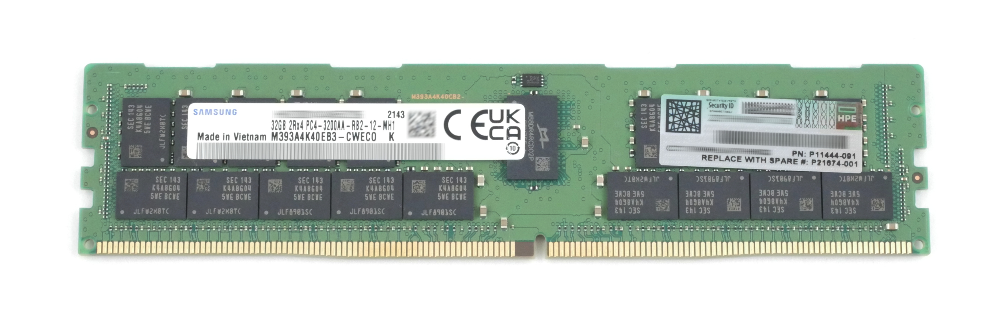 HPE 32GB PC4-3200AA DDR4 25600 Dimm 288pin ECC 1.2V P11444-091 P21674-001