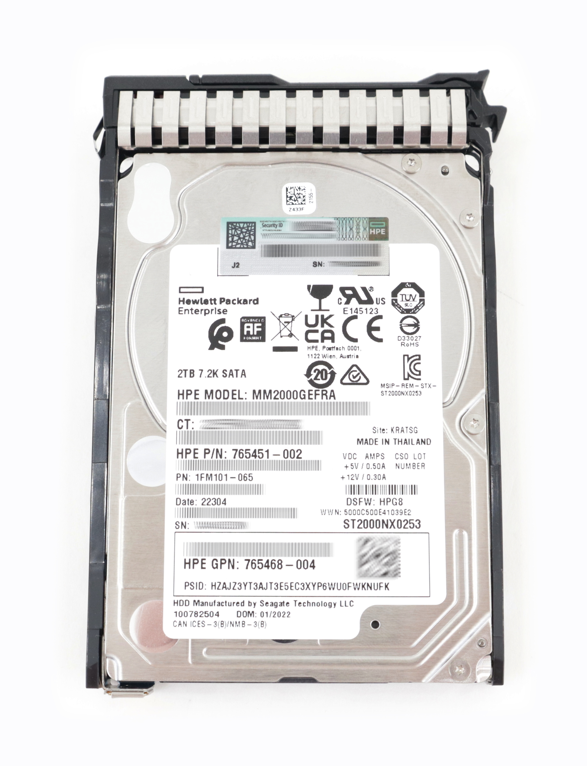 HP Seagate 2TB MM2000GEFRA ST2000NX0253 SATA 7.2K 2.5" 765451-002 765455-B21 - Click Image to Close