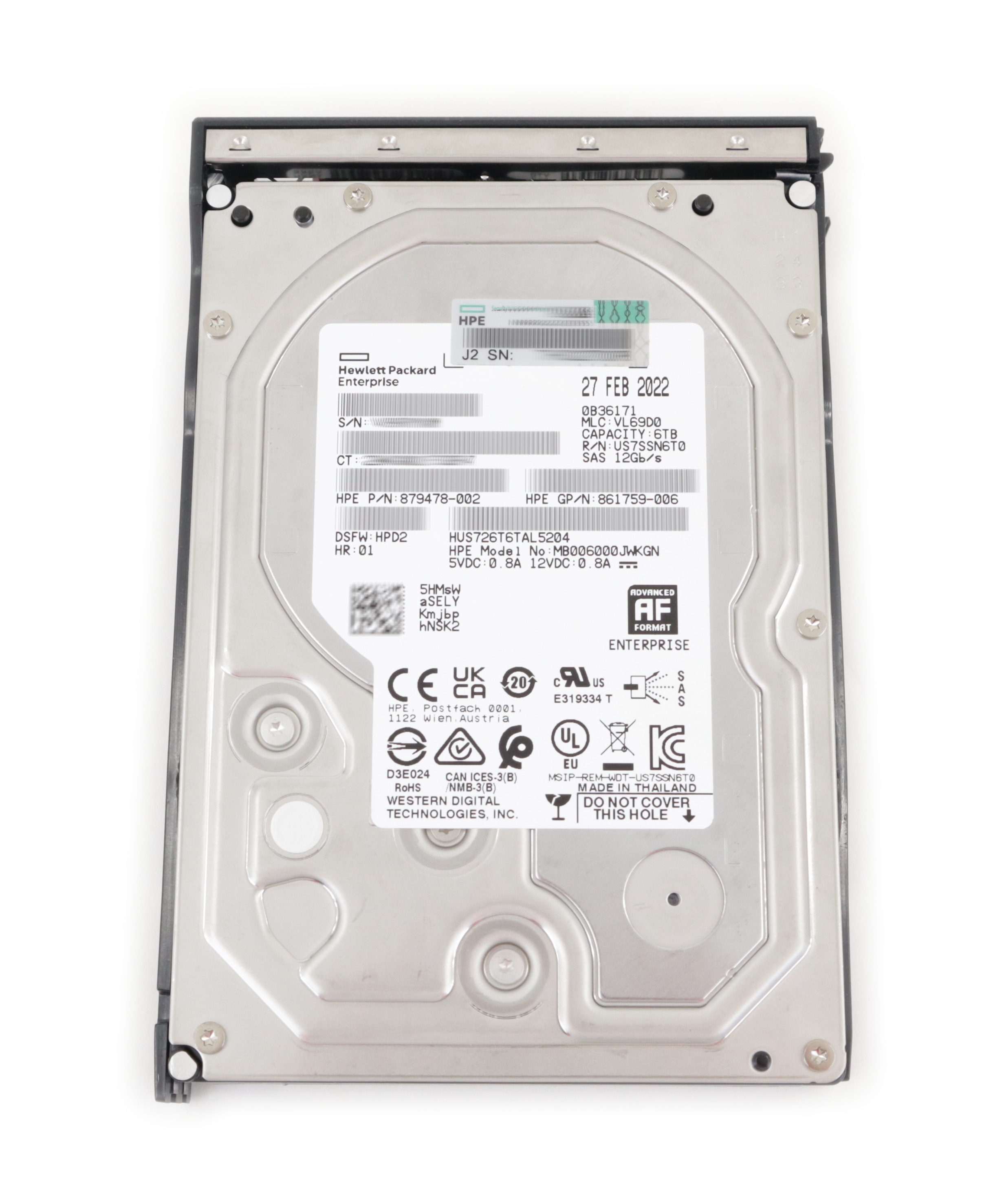 HP Hitachi 6TB HUS726T6TAL5204 SAS 7.2K RPM 3.5" LFF 879478-002 861746-B21