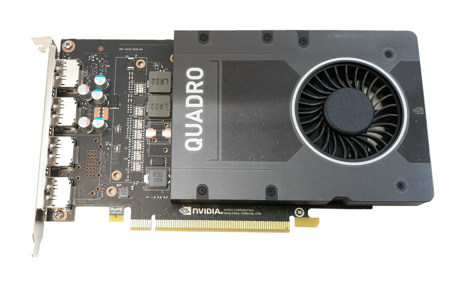 HP nVIDIA Quadro P2200 5GB PCI-E x16 4xDP R2U55C 6YT67AT L58492-001 L65626-001