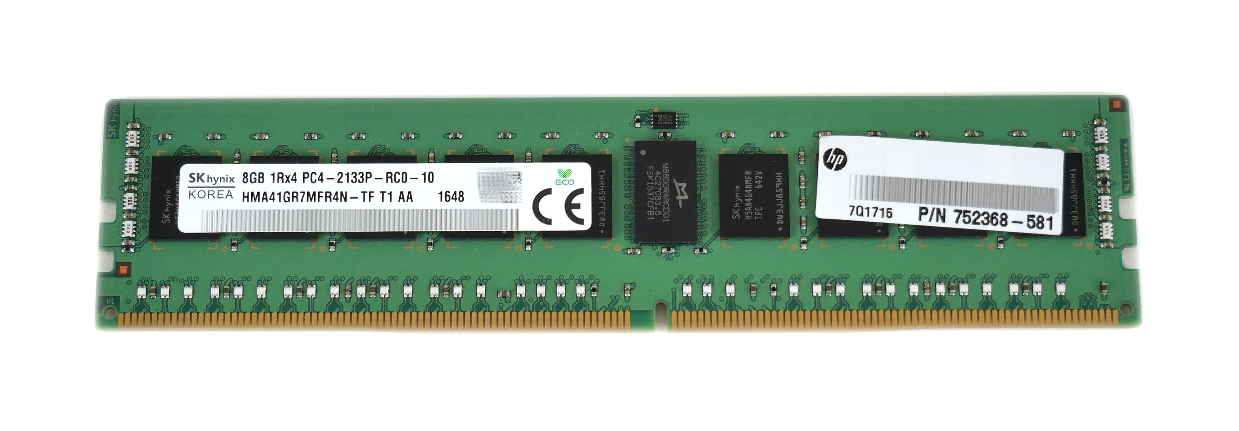 HP Hynix HMA41GR7MFR4N-TF 8GB PC4-17000 DDR4 -2133P ECC Reg 288pin 752368-581 - Click Image to Close