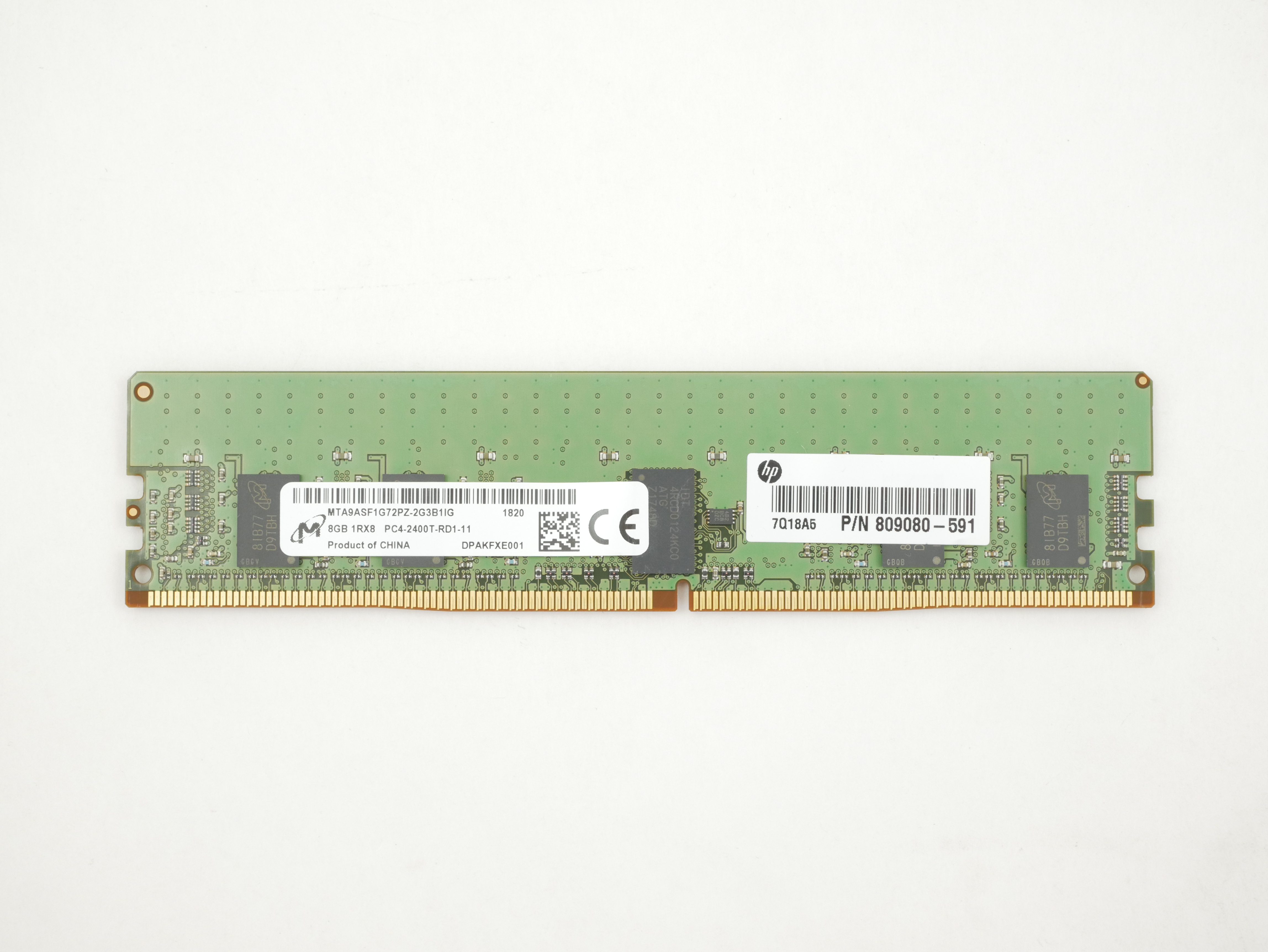 HP 8GB RAM PC4-19200 DDR4-2400MHz 2400T MTA9ASF1G72PZ-2G3B1 809080-591
