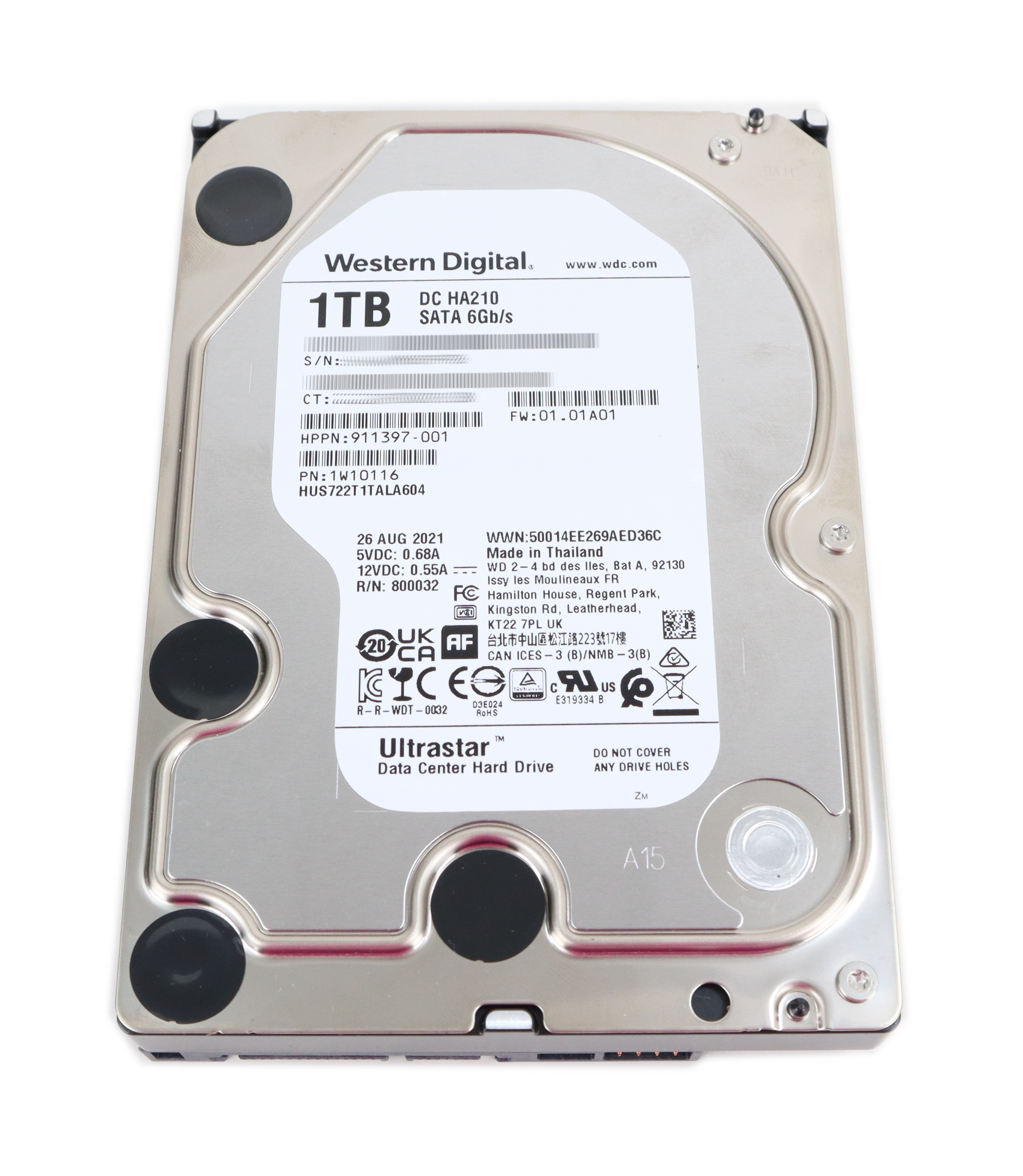 HP WD Ultrastar 1TB HUS722T1TALA604 DC SATA 6G 7.2K RPM 3.5 911397