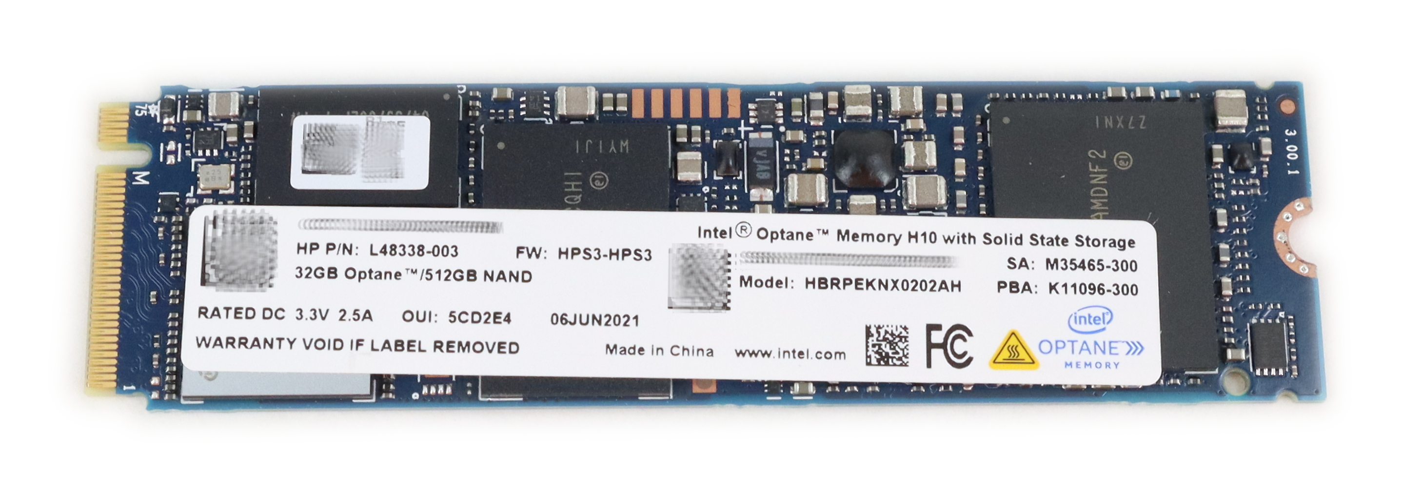 HP Intel 32GB Optane Memory H10 SSD M.2 NVMe 512GB HBRPEKNX0202AH