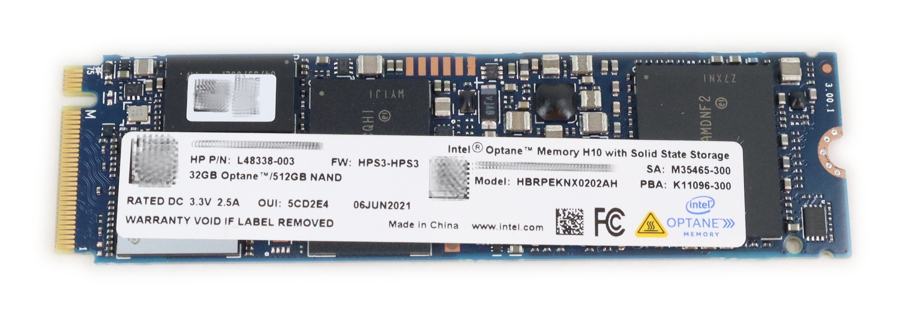 HP Intel 32GB Optane Memory H10 SSD M.2 NVMe 512GB HBRPEKNX0202AH L48338-003 - Click Image to Close