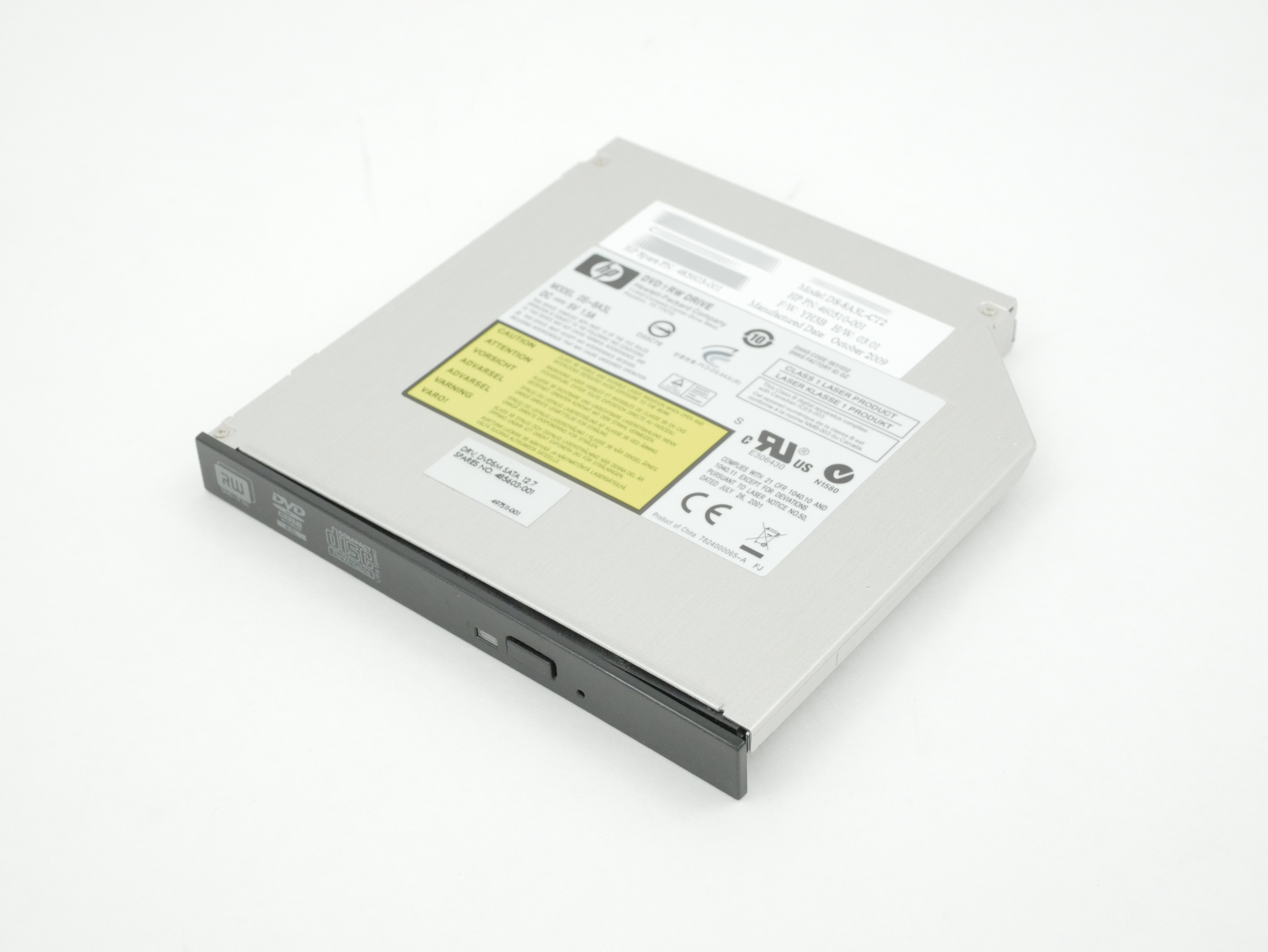 HP DS-8A3L-CT2 Slimline DVD R/RW Drive SATA Lightscribe 460510-001 485603-001