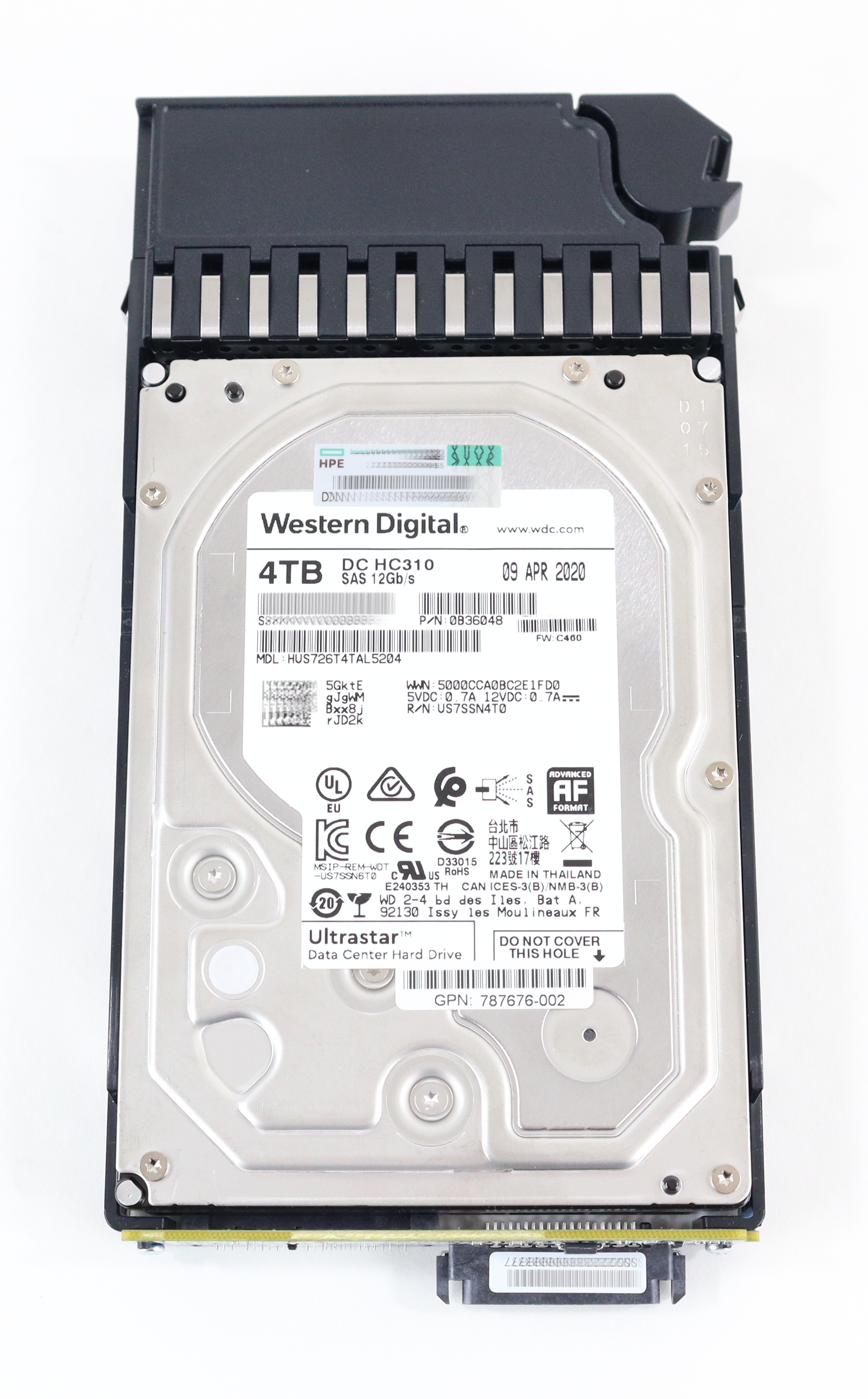 HPE Midline WD 4TB HUS726T4TAL5204 7.2K RPM SAS 12Gb/s 3.5" LFF 0B36049 787676-002 801557-001