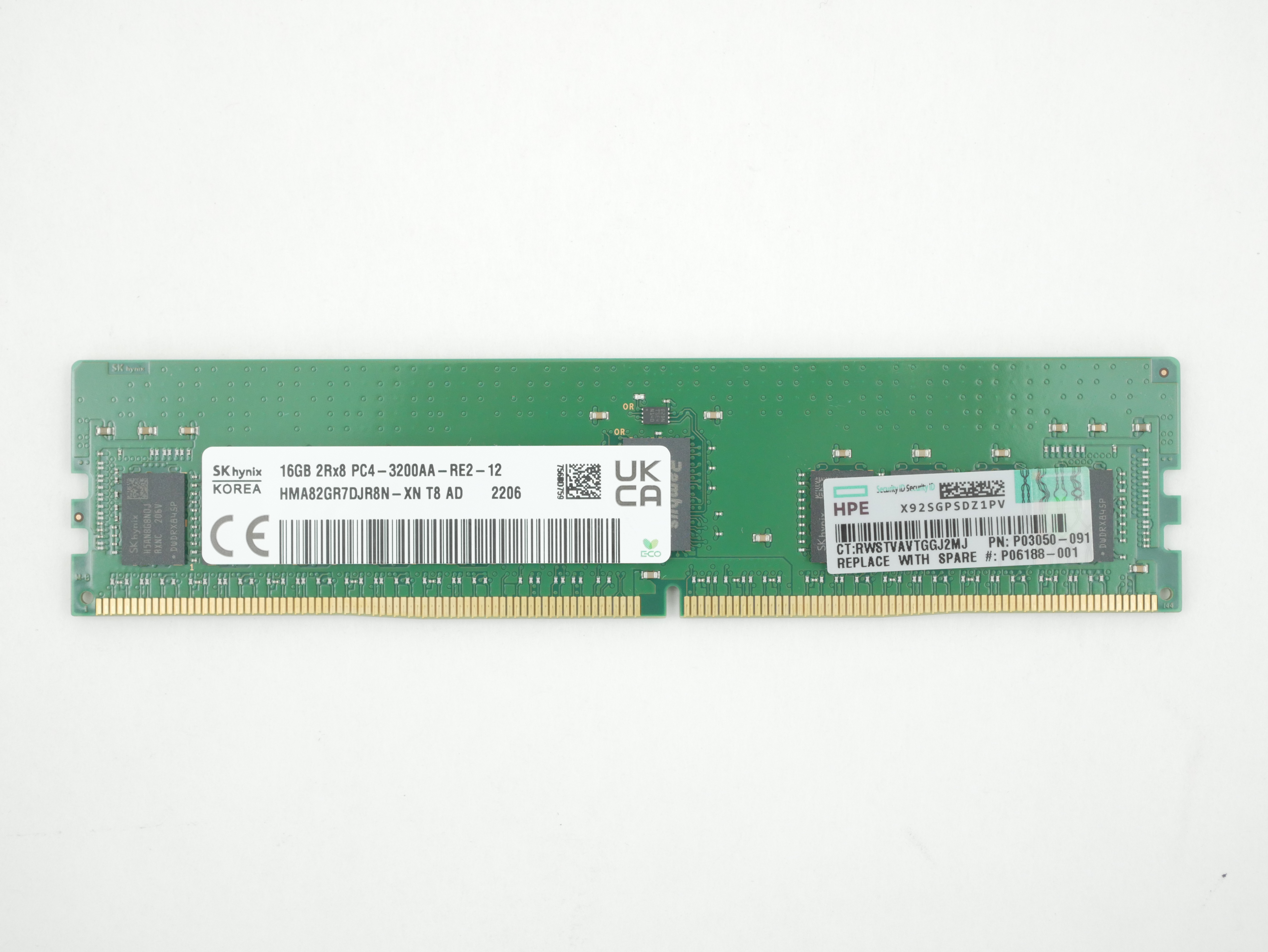 HP 16GB DDR4-2933Y PC4-23400 ECC Reg HMA82GR7DJR8N-XN P03050-091 P06188-001