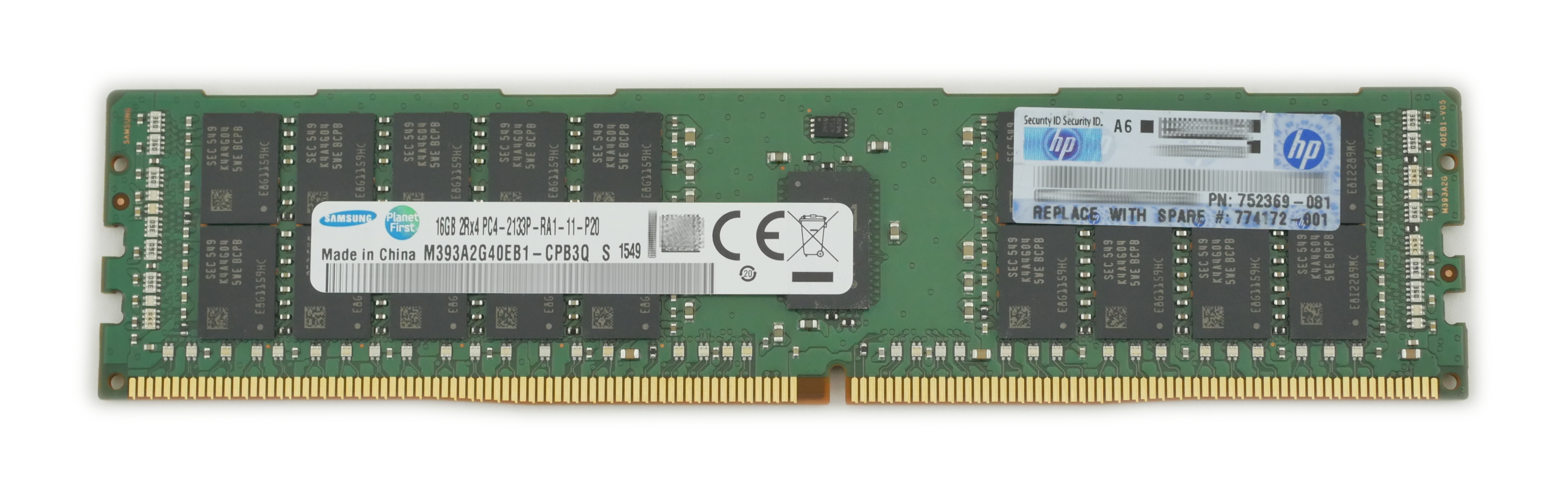 HP 16GB DDR4-2133MHz ECC REG CL15 288PIN DIMM 1.2V Server 752369-081 774172-001 - Click Image to Close
