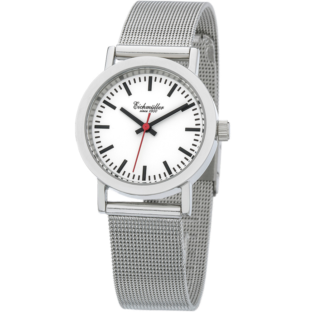 Eichmuller DAU-quartz station style Miyota 2035 30mm Ladies German Watch White Dial 1746-03 - Click Image to Close