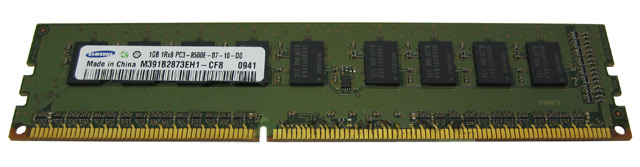 Samsung 1GB DDR3 PC3-8500E 1066 ECC Workstation Memory RAM - Click Image to Close