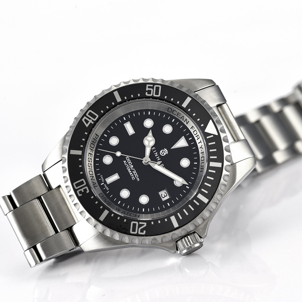 Steinhart Ocean 44 Black Ceramic Men's Diver Swiss Watch 44mm 103-0663 - Click Image to Close