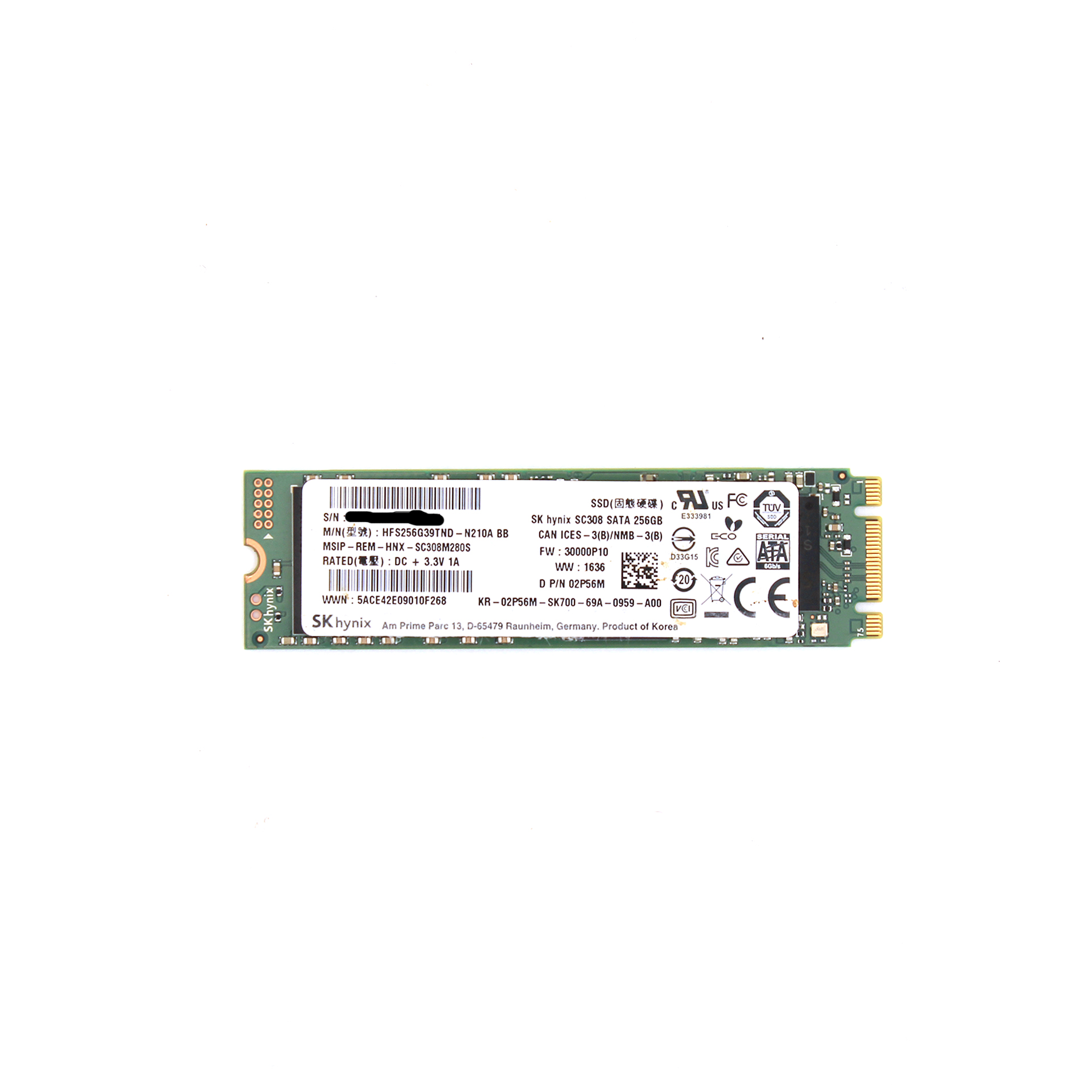 SK Hynix SC308 SSD 256 GB SATA based M.2 NGFF solid state drive