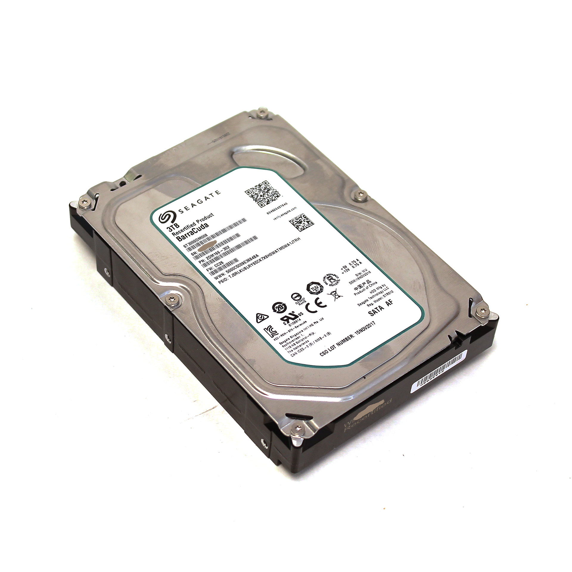 Seagate BarraCuda 3TB ST3000DM008 64MB SATA 3.5" 2DM166-302 - Click Image to Close