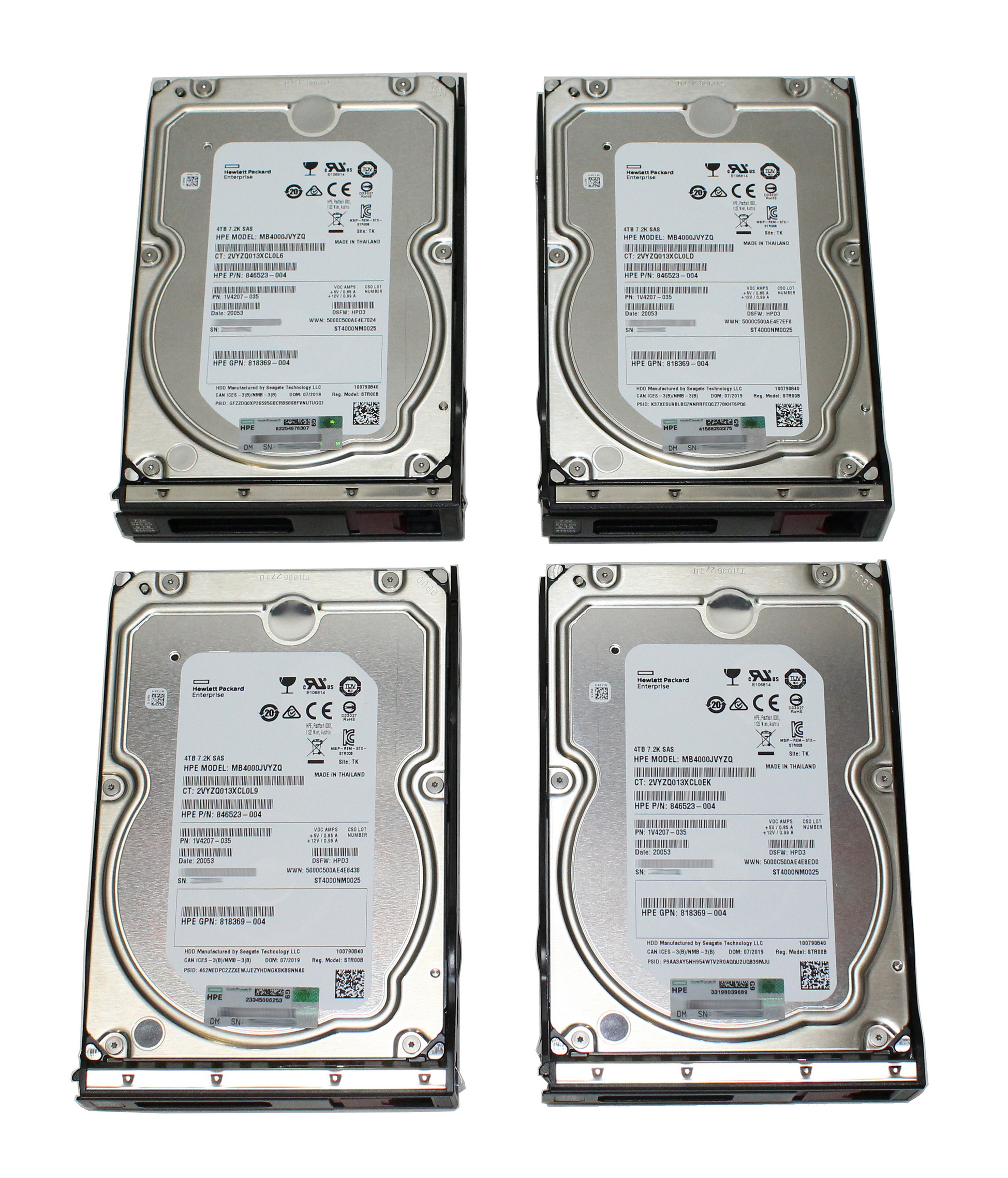 HP Enterprise MB4000JVYZQ 4Tb 7.2K RPM SAS 3.5" 846523-004 834134-001 833928-B21