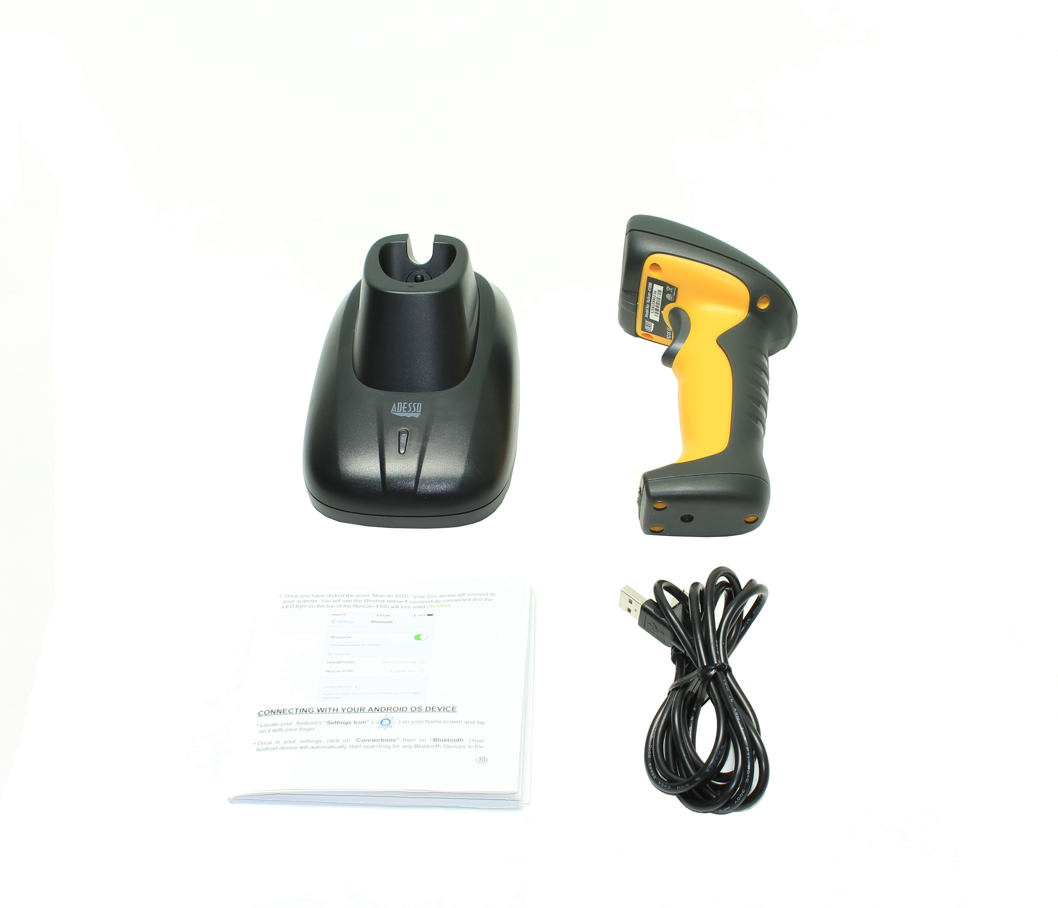 Adesso NuScan 4100B wireless barcode scanner Bluetooth 3.0 NUSCAN4100B - Click Image to Close