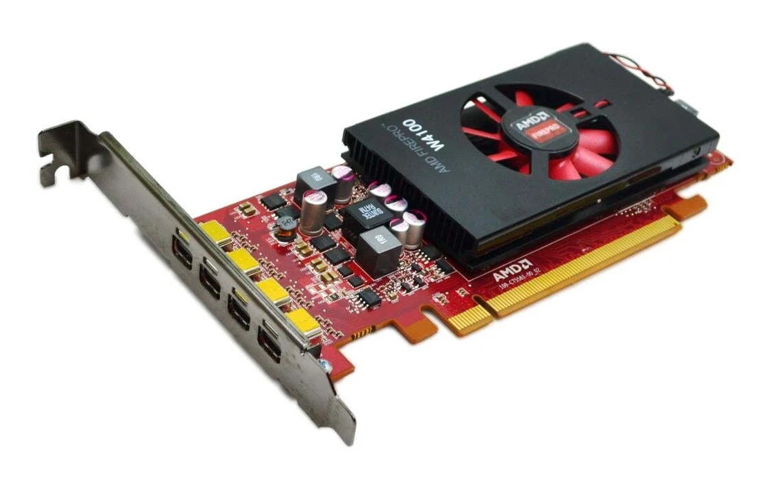 AMD FirePro W4100 2GB GDDR5 PCIE x16 4x mini-DP 7123K00100G