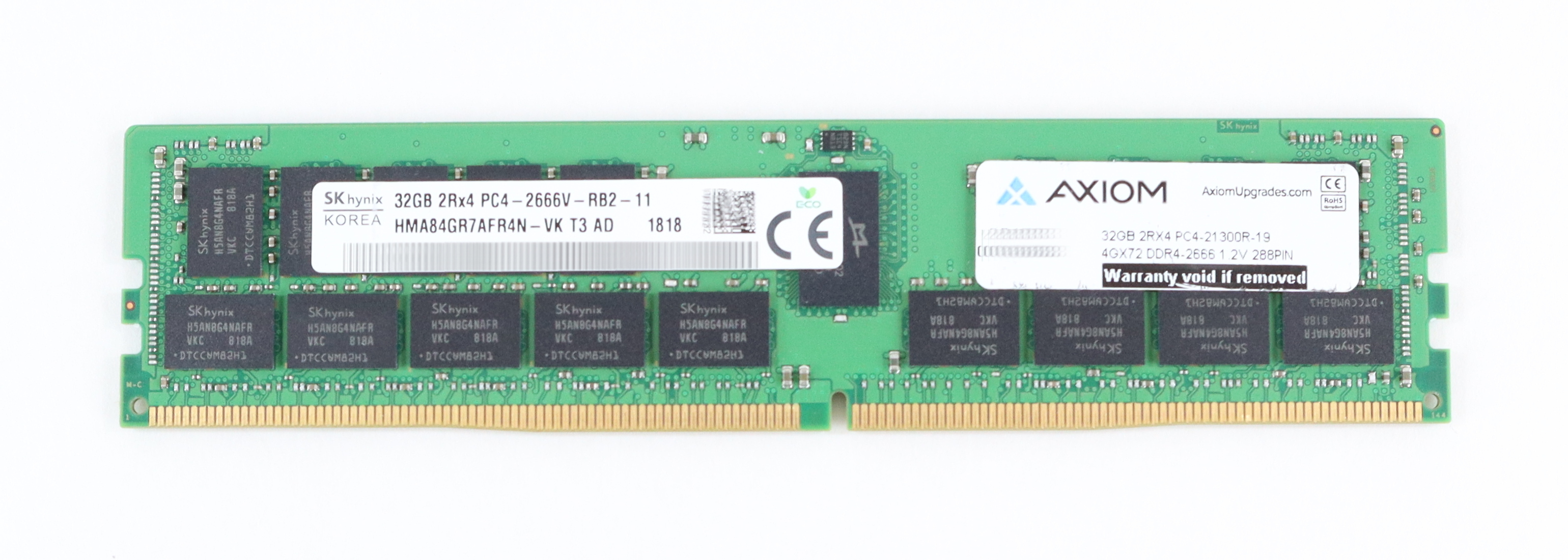 Axiom Hynix 32GB HMA84GR7AFR4N-VK PC4-2666V DDR4 ECC Reg DIMM 815100-B21-AX - Click Image to Close