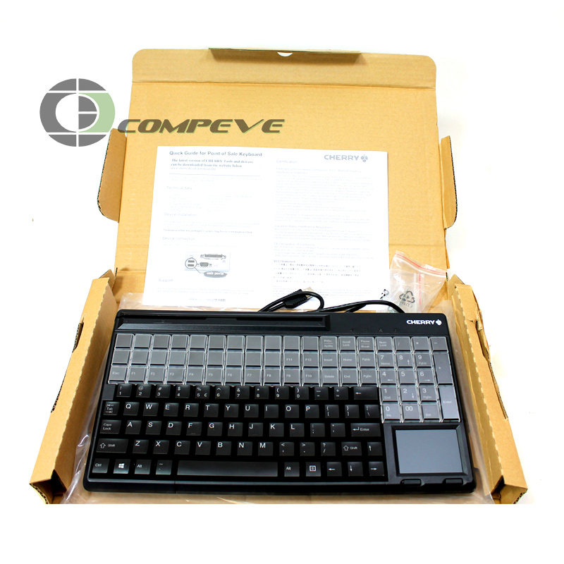 CHERRY G86-61411 Programmable POS Keyboard with MSR and Touchpad - Click Image to Close