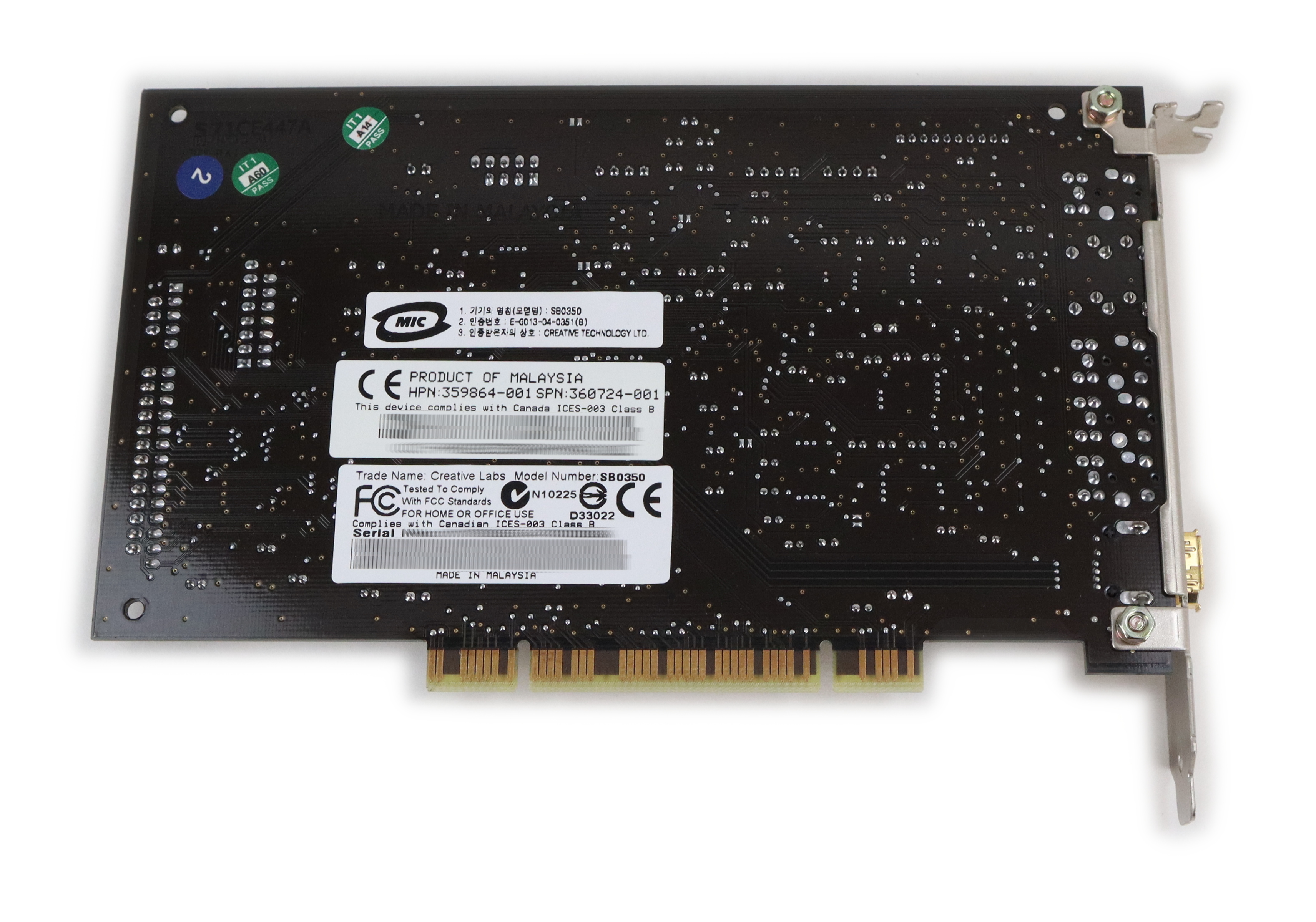 Creative Sound Blaster Audigy 2 ZS 7.1 Channels 24bit 192KHz SB0350 ...