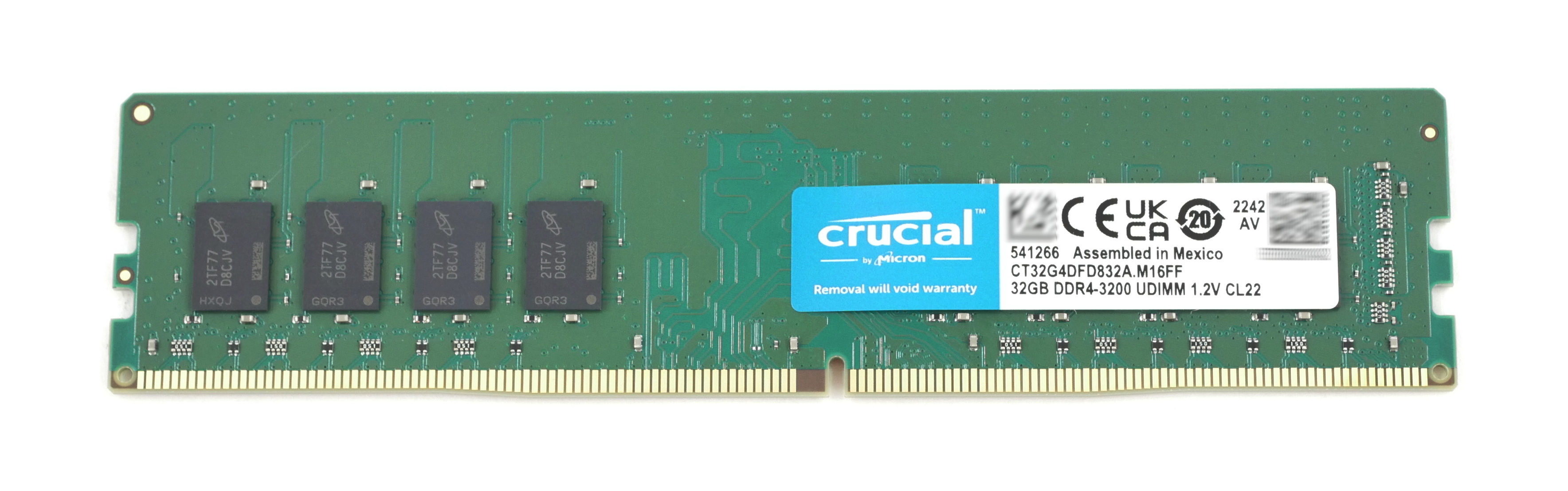 Crucial 32GB CT32G4DFD832A.M16FF DDR4-3200 PC4-25600 UDIMM 1.2V 288pin Non-ECC